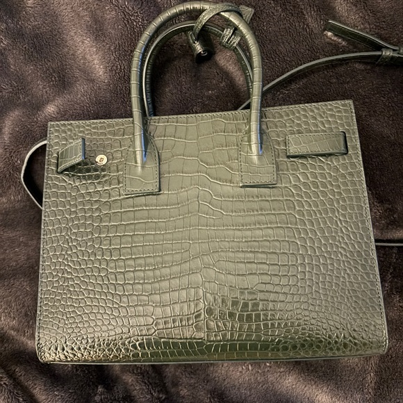 Saint Laurent Sac de Joir green crocodile - Picture 6 of 8